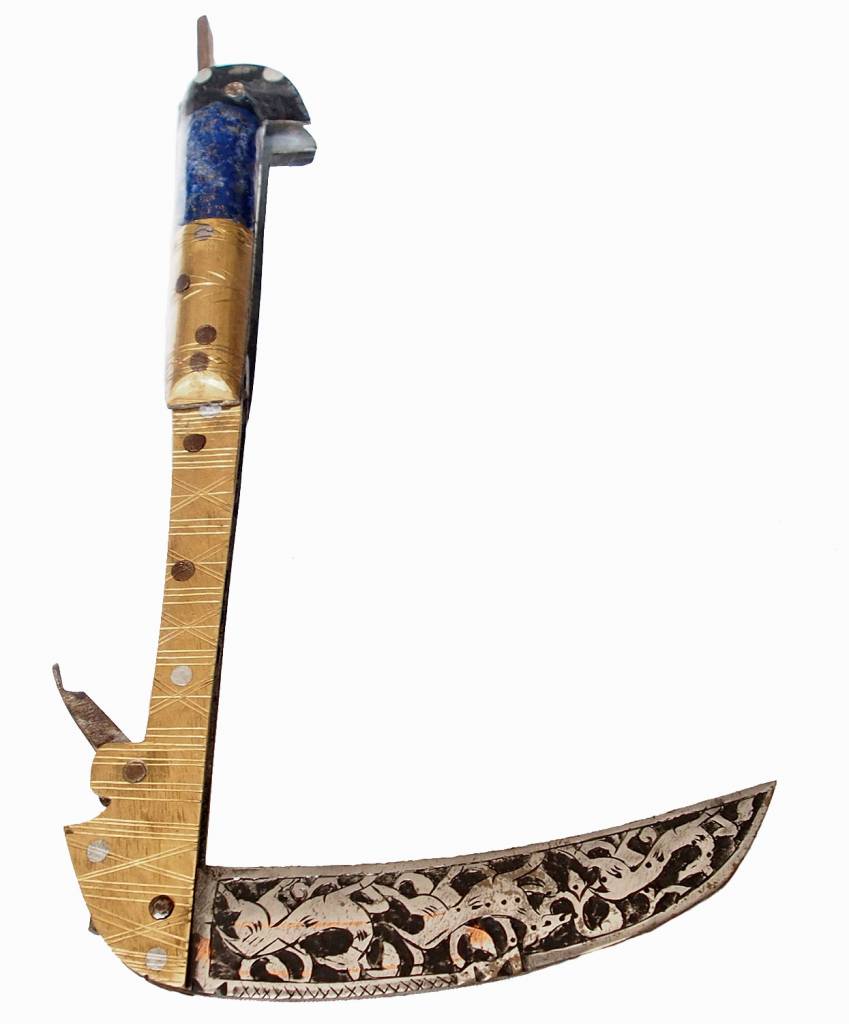 30 cm Knife Islamic scythe Short sword Dagger choora Pesh kabze  lohar Knife Khyber sickle Pick lapis  handle afghanistan pakistan : 17/B