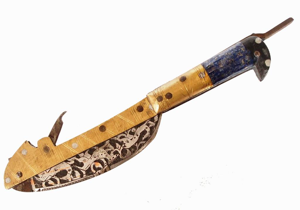 30 cm Knife Islamic scythe Short sword Dagger choora Pesh kabze  lohar Knife Khyber sickle Pick lapis  handle afghanistan pakistan : 17/B