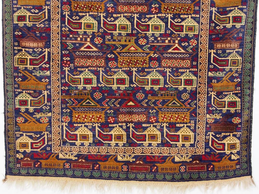 207x118 cm originell old Afghan Warrug Kriegteppich Afghanistan orientteppich No:14/1