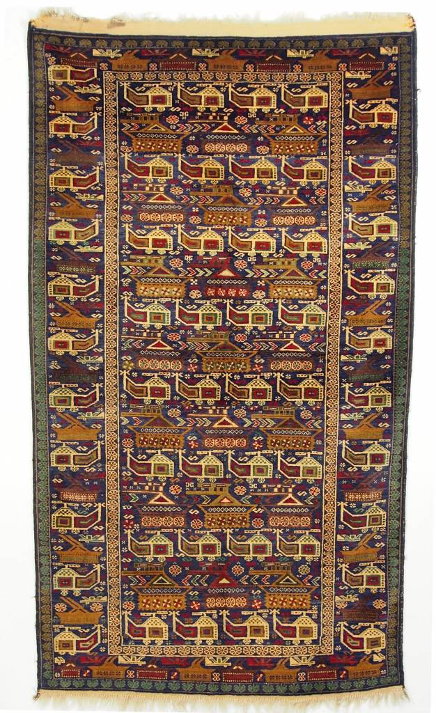 207x118 cm originell old Afghan Warrug Kriegteppich Afghanistan orientteppich No:14/1