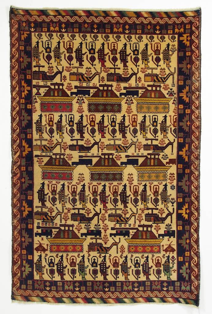 181x116 cm genuine old Afghan Warrug originell Kriegteppich aus Afghanistan NR:7