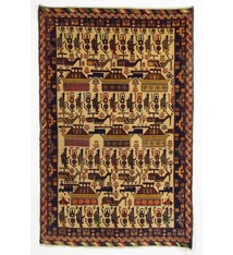 181x116 cm genuine old Afghan Warrug originell Kriegteppich aus Afghanistan NR:7