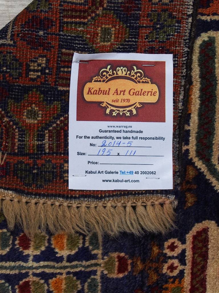195x111 cm  original  Kriegsteppich aus Afghanistan – warrug Nr:2014/5