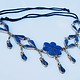 Vintage Boho Nickel Silver wedding Necklace village jewellery Kuchi with lapis inlay  from  Afghanistan Choker-K