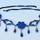 Vintage Boho Nickel Silver wedding Necklace village jewellery Kuchi with lapis inlay  from  Afghanistan Choker-K