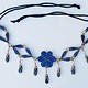 Vintage Boho Nickel Silver wedding Necklace village jewellery Kuchi with lapis inlay  from  Afghanistan Choker-K