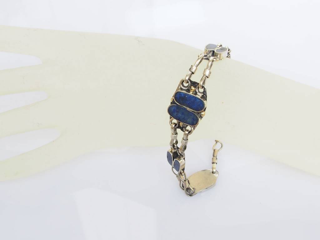orient Nomaden Lapis Armband Neusilber + Vintage afghan nomadic bracelet -A