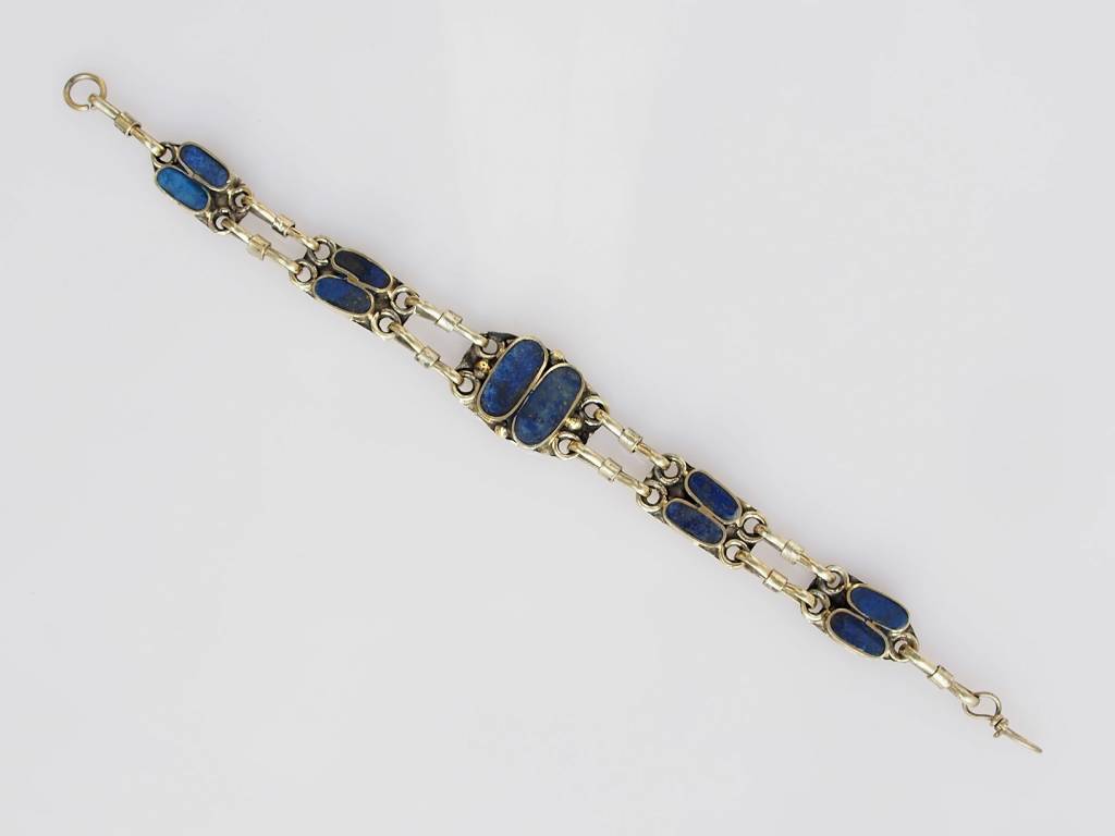 orient Nomaden Lapis Armband Neusilber + Vintage afghan nomadic bracelet -A