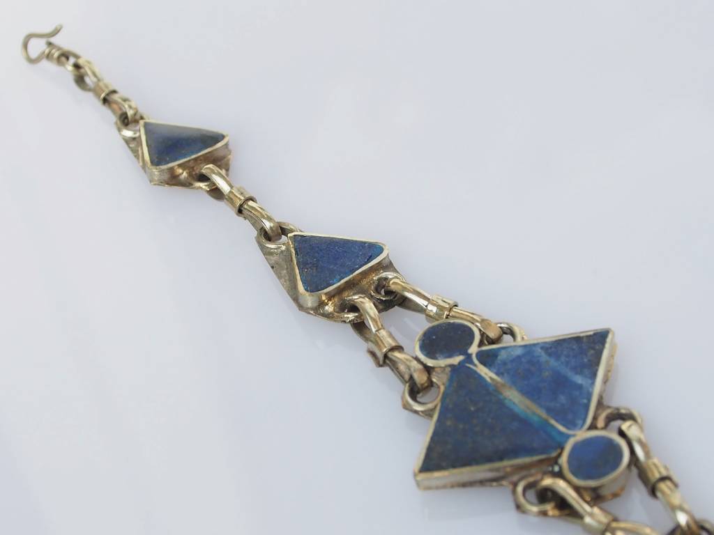 orient Nomaden Lapis Armband Neusilber + Vintage afghan nomadic bracelet -B