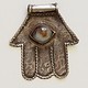 handmade vintage Islamic Silver Eye of Fatima hamsa The Hand of Fatima with arabic Calligraphy Pendant and agate stone from Afghanistan