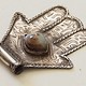 handmade vintage Islamic Silver Eye of Fatima hamsa The Hand of Fatima with arabic Calligraphy Pendant and agate stone from Afghanistan