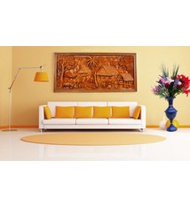 160x78 cm Ramayana  mural wood carving