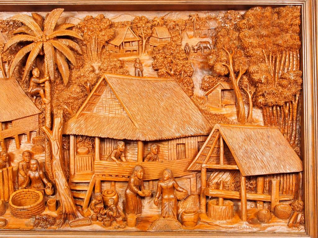 160x78 cm Ramayana mural wood carving