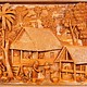 160x78 cm Ramayana mural wood carving