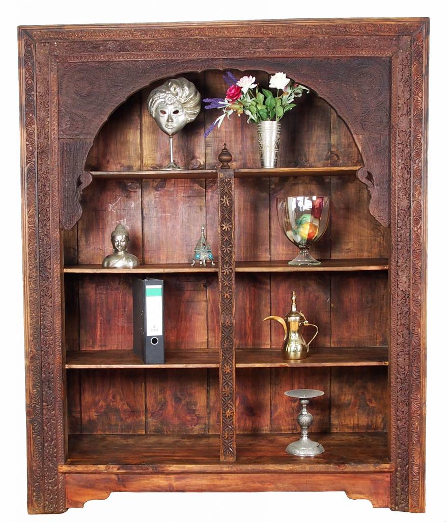 Hand Carved orient vintage wooden cupboard cabinet bookshelf shelf from Afghanistan Nuristan Swat Valley