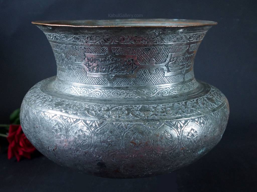 Antique Large islamic Tinned Copper Wine Bowl, 18/19th C. No:Tas/ 1