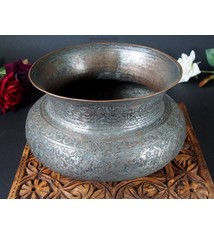 Antique Large islamic Tinned Copper Wine Bowl, 18/19th C. No:Tas/12