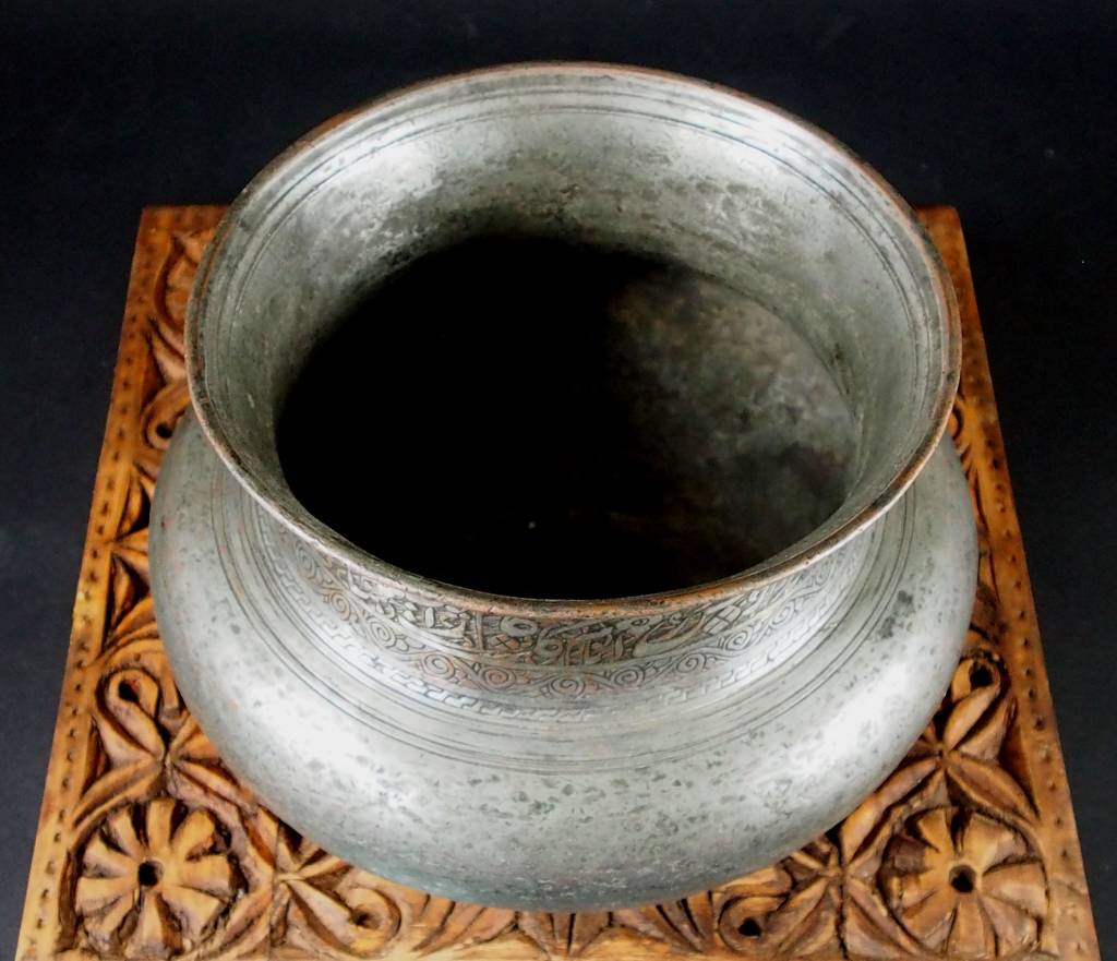 Antique Large islamic Tinned Copper Wine Bowl, 18/19th C. No:Tas/ 11