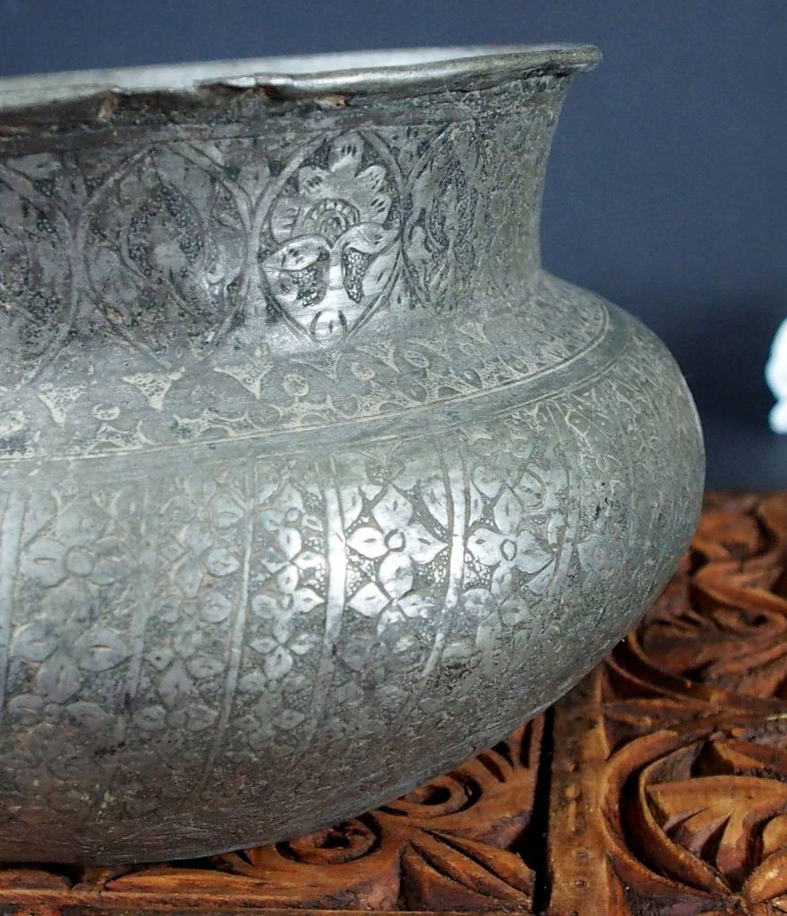 Antique Large islamic Tinned Copper Wine Bowl, 18/19th C. No:Tas/  15