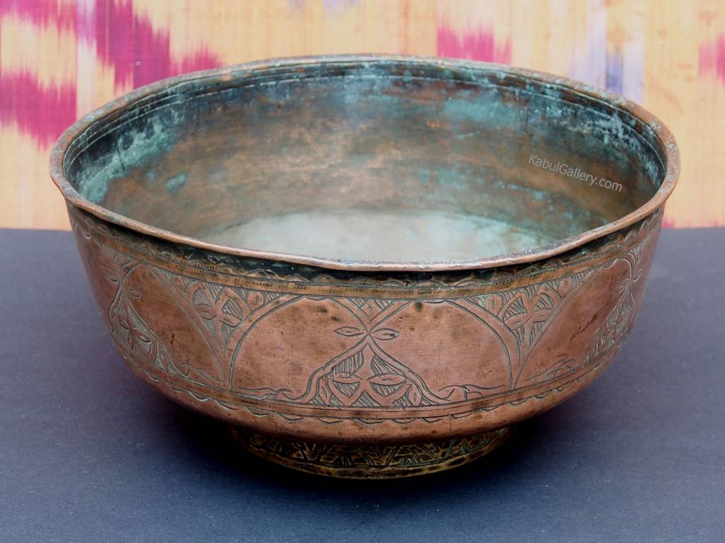 Antique islamic , 20th century Tinned Copper Bowl NoJam/ 3 Kabul Gallery