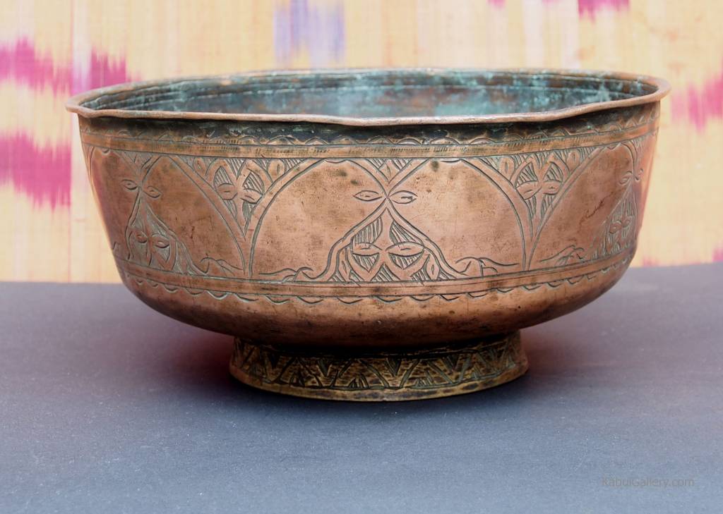 Antique islamic , 20th century Tinned Copper Bowl NoJam/ 3 Kabul Gallery
