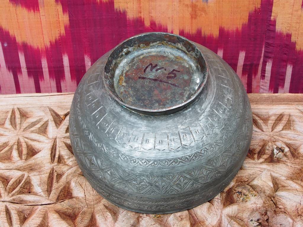 Antique islamic , 20 th century Tinned Copper Bowl No:Jam/5