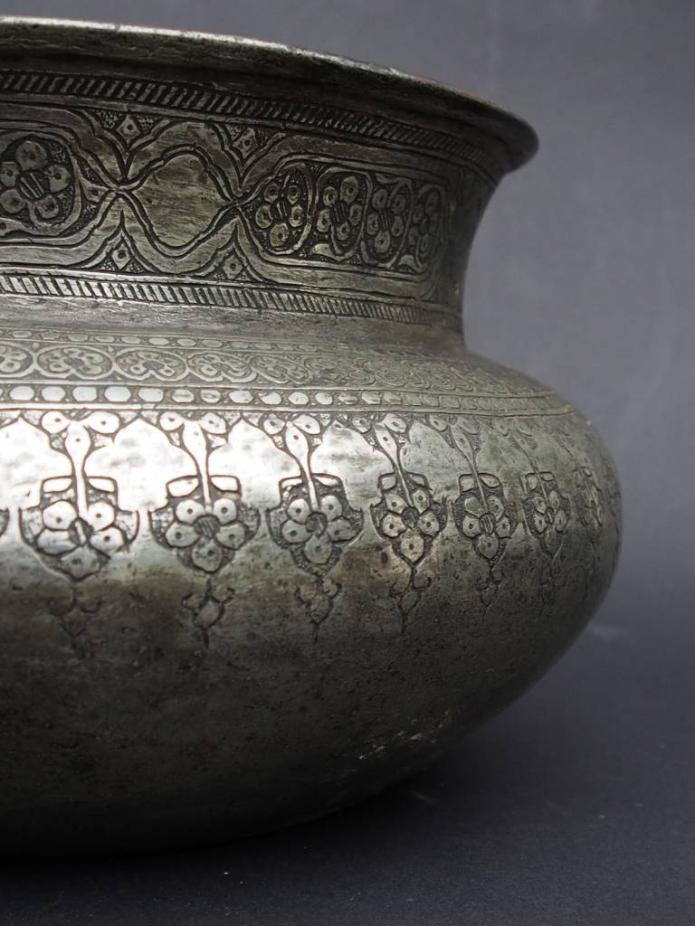 Antique Large islamic Tinned Copper Wine Bowl, 18/19th C. No:Tas/ 32