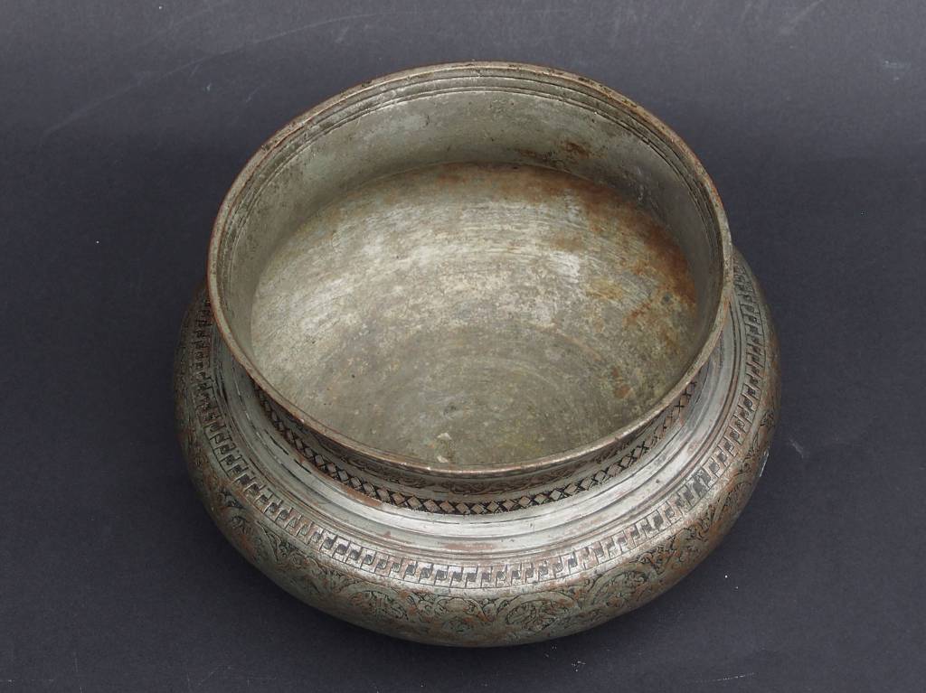 Antique  islamic Tinned Copper Wine Bowl, 18/19th C. No:Tas/ 34