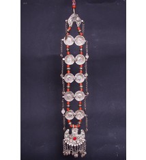 Antike sehr lange Nomaden Silber Halsmomente Kette Anhänger Quast Nuristan Swat Valley Afghanistan pakistan No:18/A