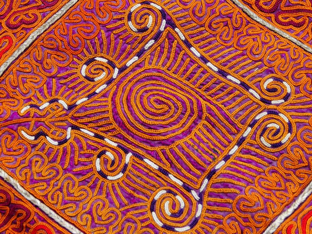 antique  Katawaz  silk embroidery  Tray cloth No:18/C