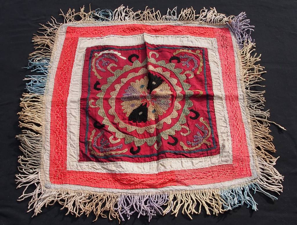antique  Uzbek  Central Asian silk embroidery  suzani No:18/19