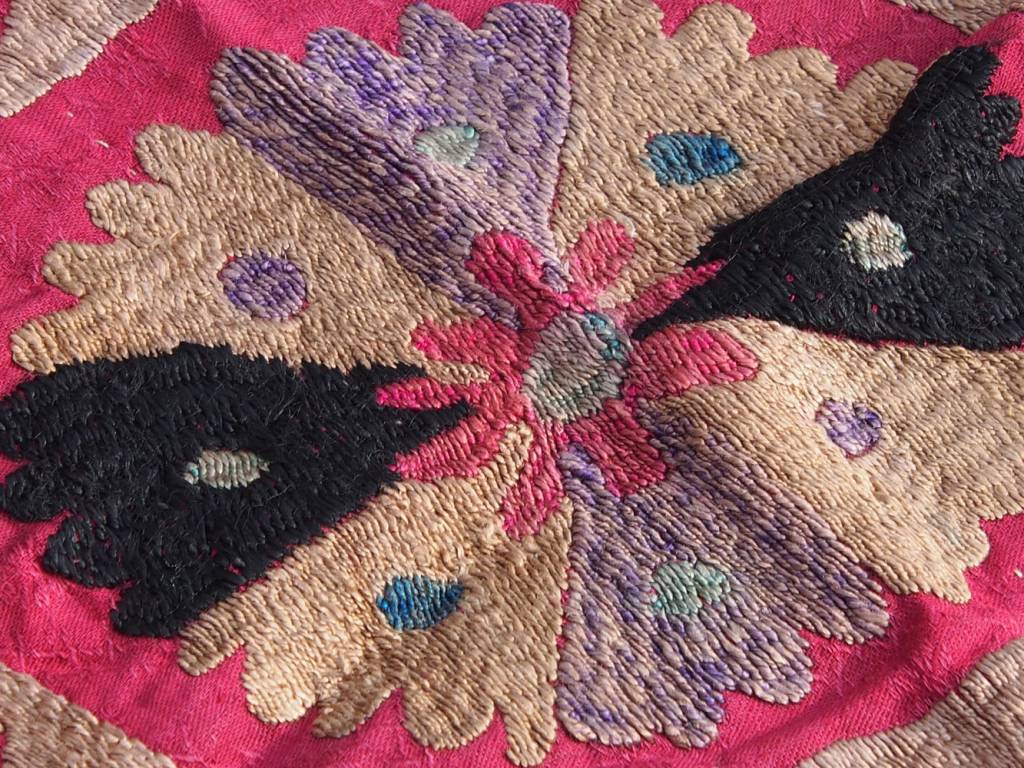 antique  Uzbek  Central Asian silk embroidery  suzani No:18/19