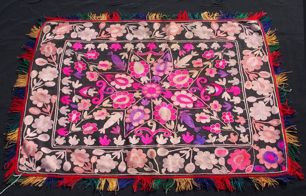 antique Tajek silk embroidery  Tray cloth No:18/21