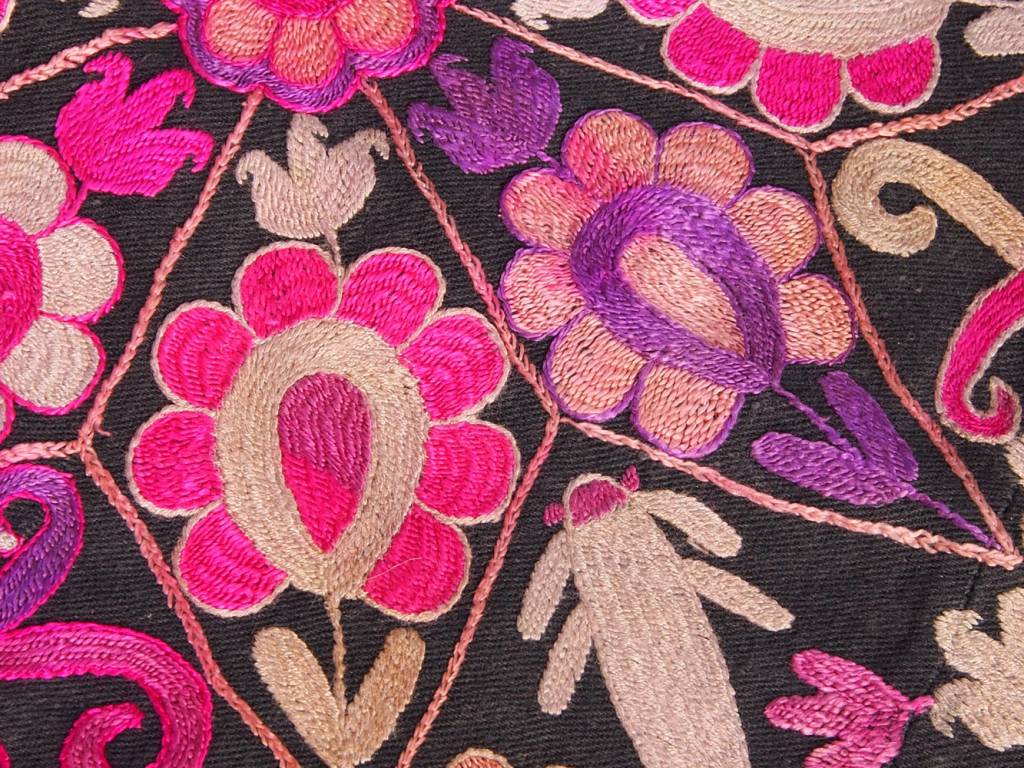 antique Tajek silk embroidery  Tray cloth No:18/21