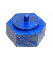 Extravagant Royal blau echt Lapis lazuli Schmuck Dose schatulle Gefäß Dose Büchse deckeldose Süßigkeiten dose aus Afghanistan Nr-18/ 6eck