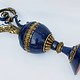 very large Hand Crafted stunning genuine Lapis Lazuli Gemstone and Brass ormolu mounted Sevres ewer vase candlestick from Afghanistan