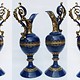 Extravagant Große Royal blau echt Lapis Lazuli - Messing ormolu montiert Vase Prunkvase Krug kerzenhalter aus Afghanistan kerzenständer