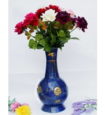 huge Hand Crafted stunning genuine Lapis Lazuli Gemstone brass ormolu mounted ewer vase from Afghanistan No:18/1