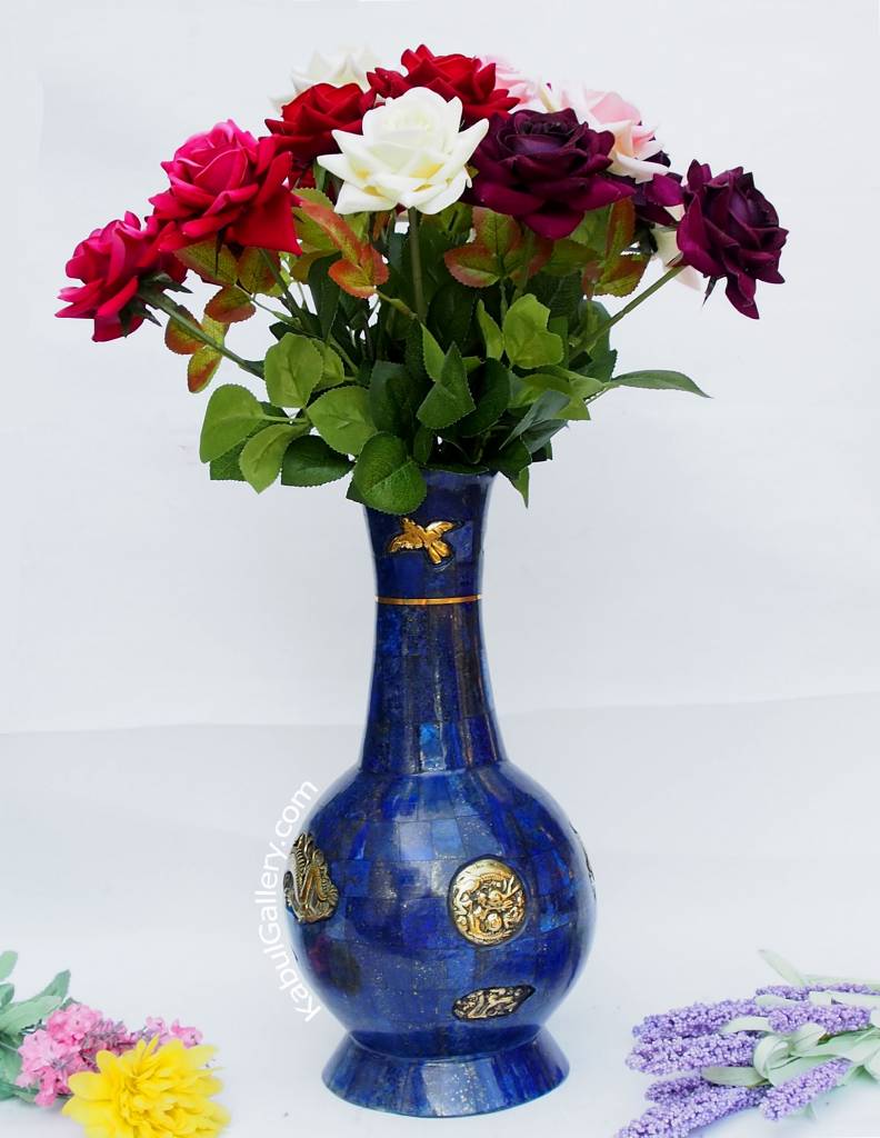 Extravagant Große Royal blau echt Lapis Lazuli - Messing ormolu montiert Vase Prunkvase Krug aus Afghanistan Nr:18/1