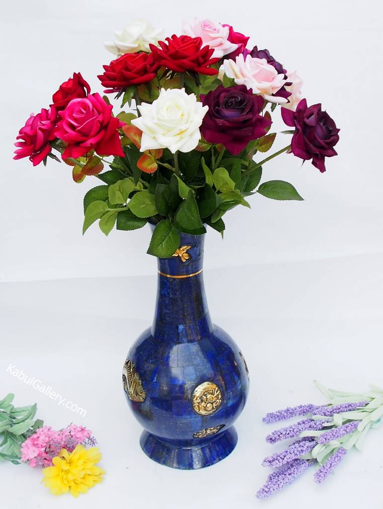 Extravagant Große Royal blau echt Lapis Lazuli - Messing ormolu montiert Vase Prunkvase Krug aus Afghanistan Nr:18/1