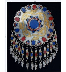 Ethnic Turkmen tribal Nickel silver Gonjik pendant Anhänger No:A