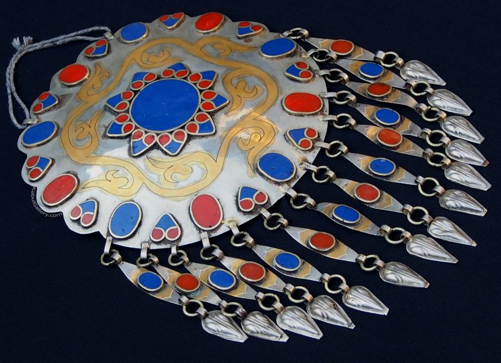 Ethnic Turkmen tribal Nickel silver Gonjik pendant Anhänger No:A