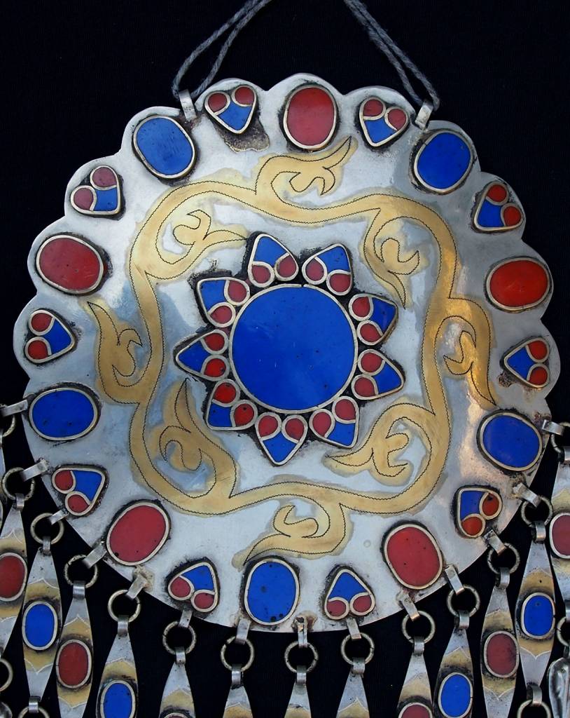 Ethnic Turkmen tribal Nickel silver Gonjik pendant Anhänger No:A