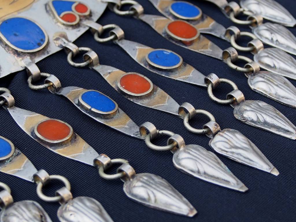 Ethnic Turkmen tribal Nickel silver Gonjik pendant Anhänger No:A