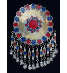 Ethnic Turkmen tribal Nickel silver Gonjik pendant Anhänger No:B