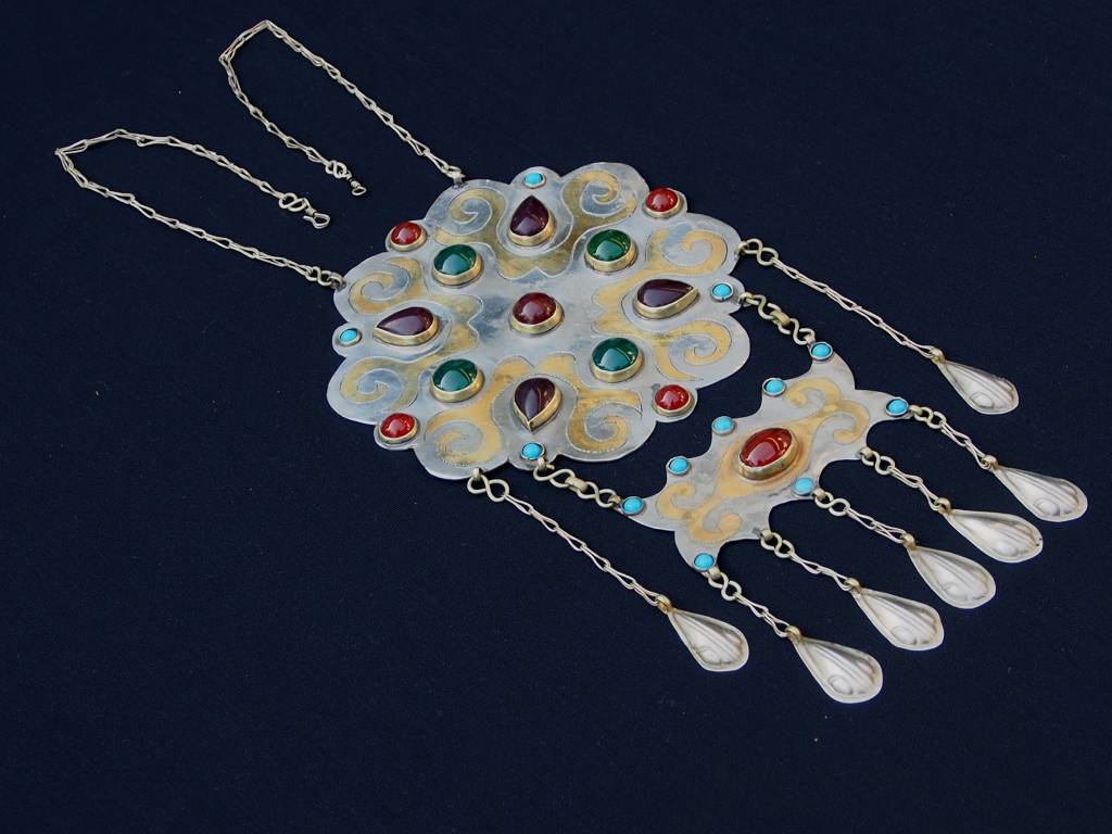 Ethnic Turkmen tribal Nickel silver  necklace Kette Nr:18/3