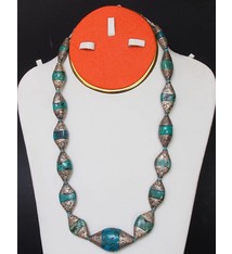tibetische design kette mit Türkis perlen Nr:9/8