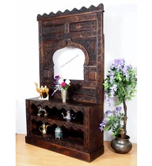 Flurgarderobe Wandgarderobe Shuhschrank Spiegel Massivholz Nuristan /dunkel