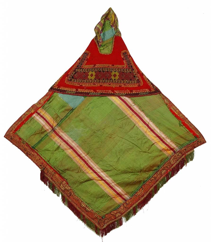 antique Karakalpak kiymeshek woman's head dress Usbekistan ikat 18/14
