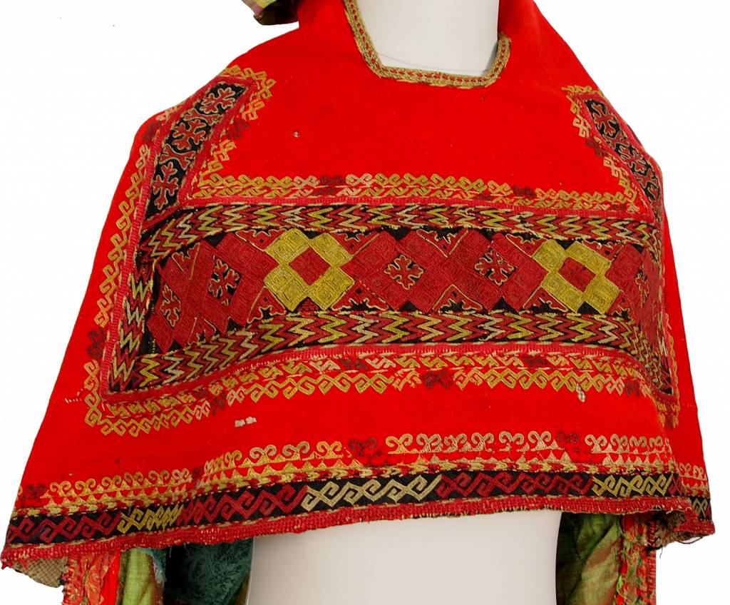 antique Karakalpak kiymeshek woman's head dress Usbekistan ikat 18/14